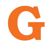 The letter G in orange