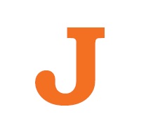 The letter J in orange