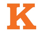 The letter K in orange