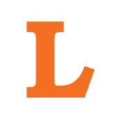 The letter L in orange