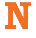 The letter N in orange