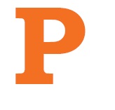 The letter P in orange