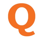 The letter Q in orange