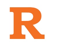 The letter R in orange