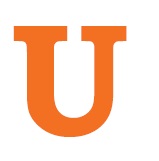 The letter U in orange
